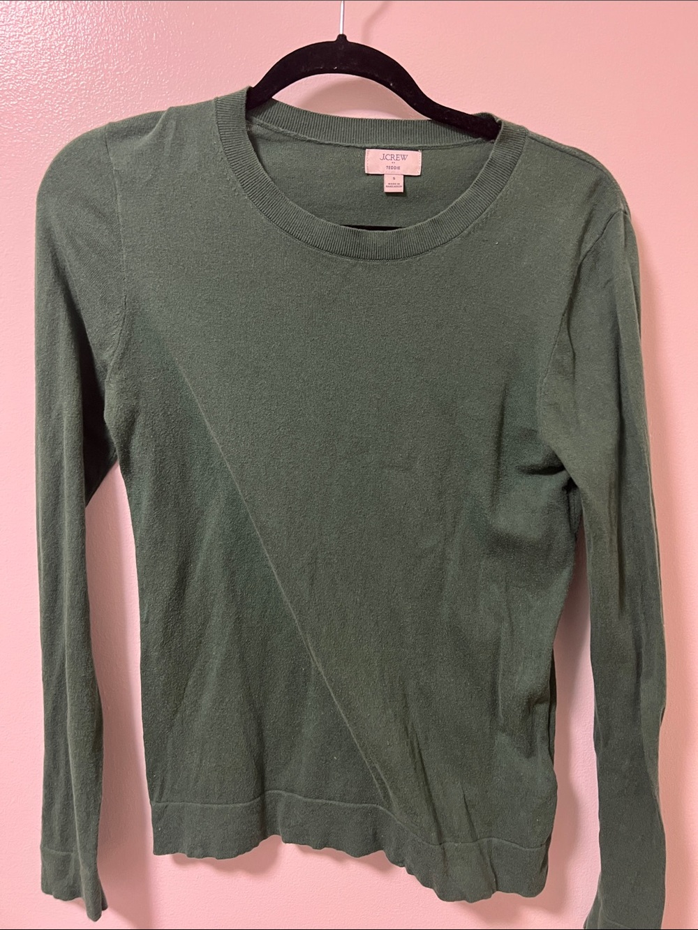 J. Crew Forest Green Long Sleeve Crewneck Sweater